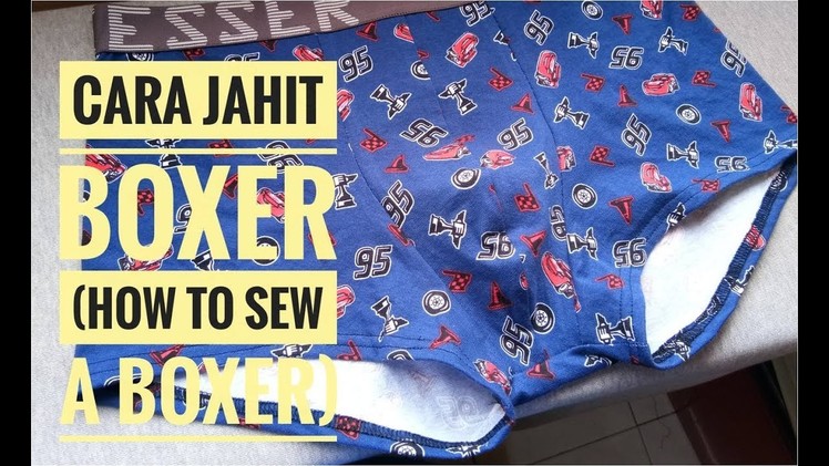 Cara menjahit seluar boxer(How to sew a Boxer)with English Subs