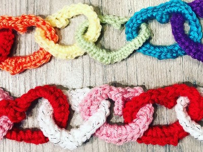 Crochet a heart chain