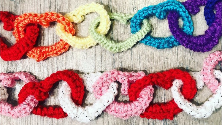 Crochet a heart chain