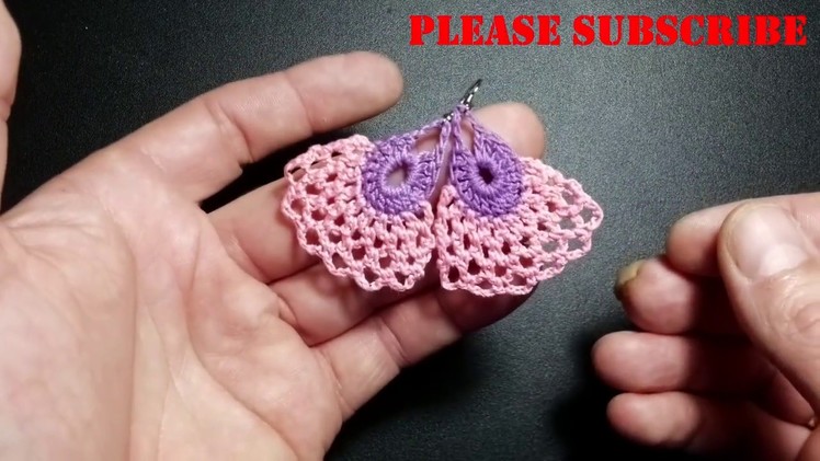 Crochet earrings | tutorial