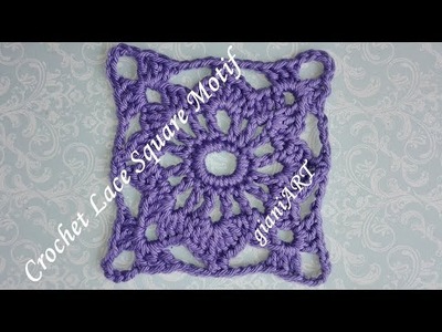 Crochet Lace Square Motif.very easy
