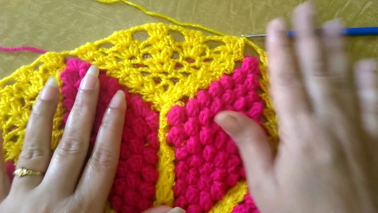 Crochet table mat#woolen thalposh# in marathi # लोकरीचा रूमाल# प्रकार 6 # भाग 3