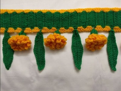 Crochet Toran | Crochet Marigold Toran | Vinkam| तोरण| Wool Toran| गेंदे के फूल आम के पत्तों का तोरण