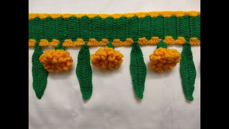 Crochet Toran | Crochet Marigold Toran | Vinkam| तोरण| Wool Toran| गेंदे के फूल आम के पत्तों का तोरण