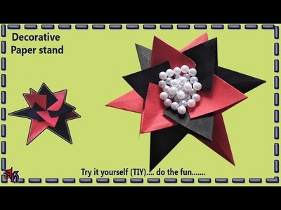 Decorative paper stand by Art House | How to make origami paper stand DIY