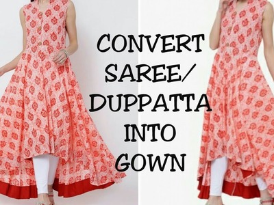 DIY : Convert Old Dupatta.Saree Into High-Low Maxi Dress.Gown in 10 minutes
Reuse Saree.dupatta