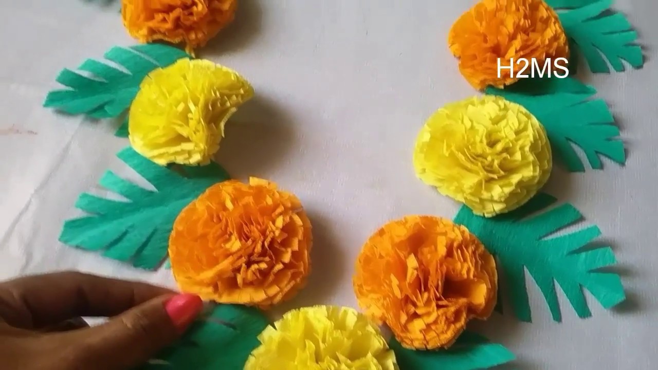 DIY crape paper garland making, How to make simple garland using crepe