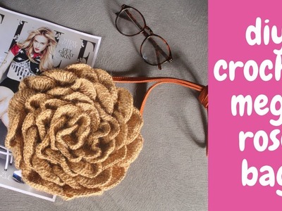 Diy crochet mega rose bag