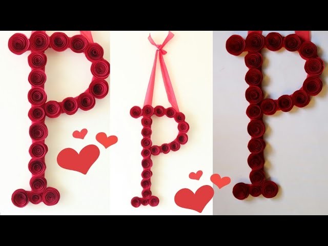 DIY Decorative Letter with Paper Flowers.Room decor Ideas.Valentine's day gift ideas.Letter ideas