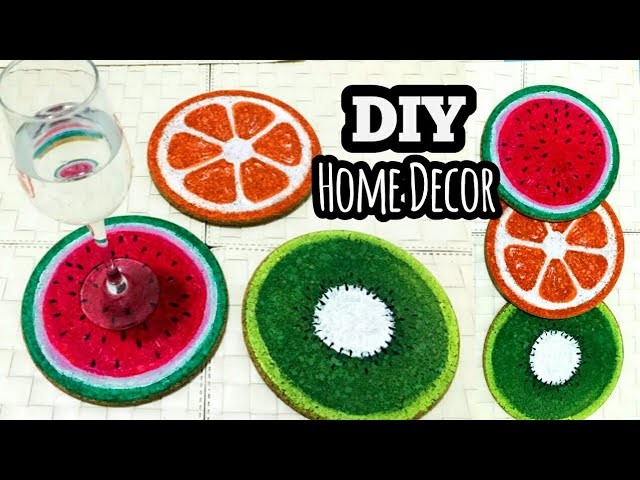 DIY- home decor. coaster decorating ideas. DIY crafts. Wall decor