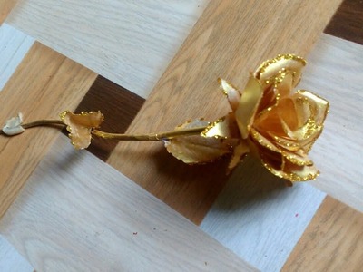 DIY - How To Make Golden Rose From Paper | Valentine's Gift Idea | Paper Craft By Punekar Sneha.