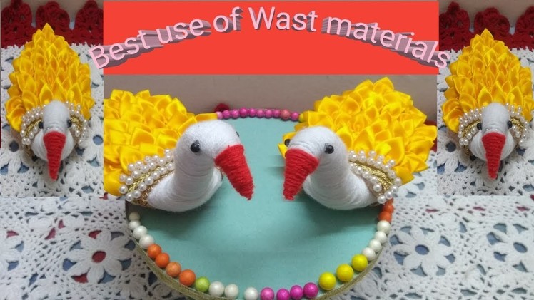 Diy Idea for room decor of waste, news paper, foil,woolen || best use of waste How Make Duck.:-