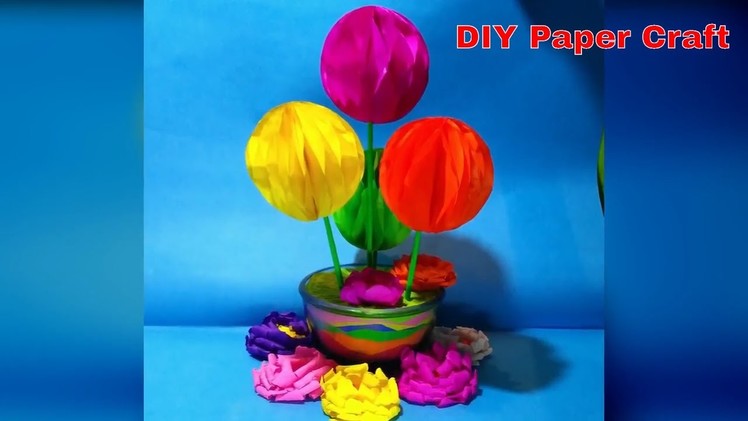 DIY paper flower. diy room decor easy. ताव पेपर से सजावट कीजिये.