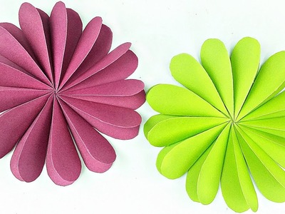Heart Flowers paper Circle flower for wall backdrop decoration. arts and crafts easy for kids