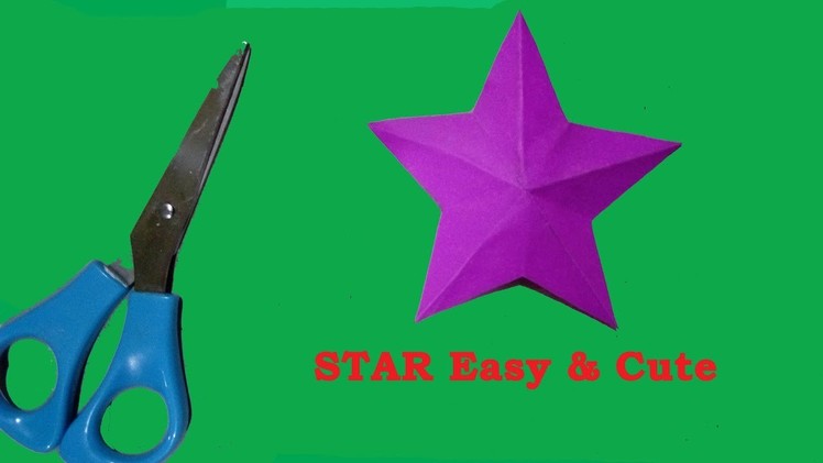 Homemade Paper star.origami paper star cute & easy.one cut