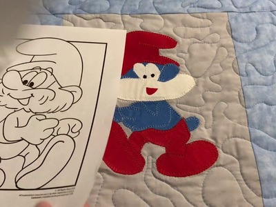 How I turn a coloring book page into an applique wall hanging or quilt block