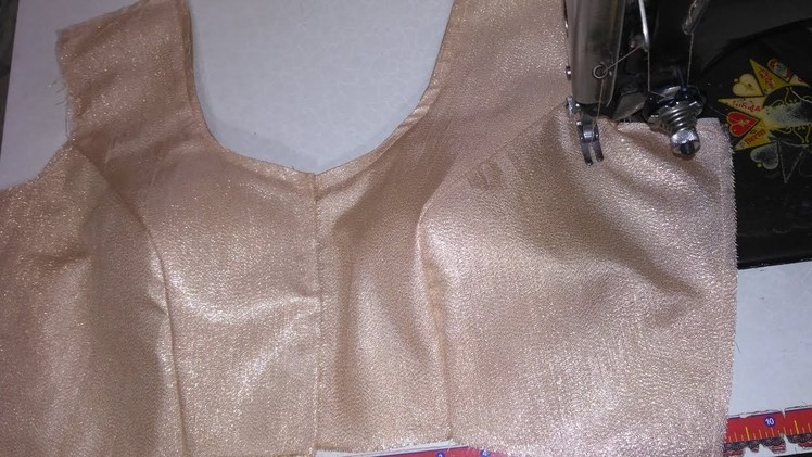 How to attach princess cut blaouse.Neck cutting & stitching with front open blaouse