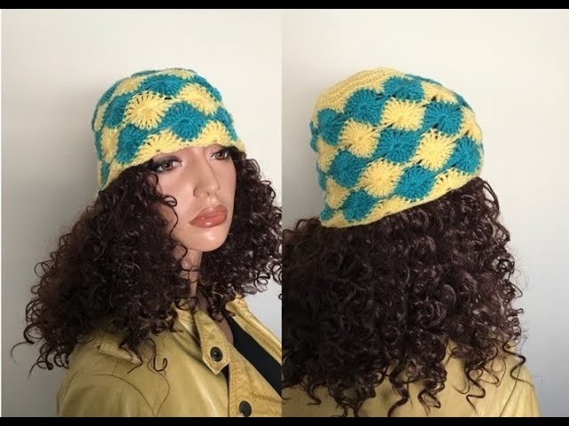 How to Crochet a Quilt Stitch Beanie Hat Pattern #644│by ThePatternFamily