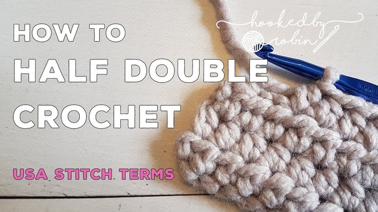 How to crochet the HDC Half Double Crochet stitch in rows - beginners tutorial