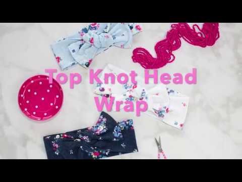 How To: Girl's Top Knot Bow Head Wrap Sewing Tutorial