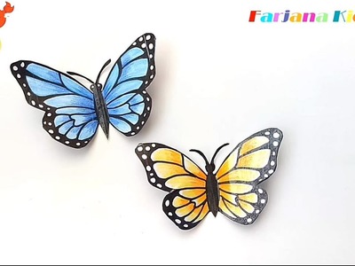 How to Make a Paper Butterfly.3D Butterfly. DIY crafts: Paper BUTTERFLY (very easy)