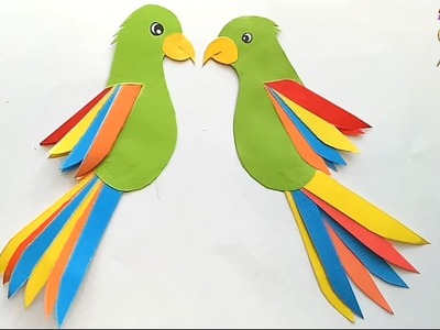 How to make a paper parrot.easy craft for kids