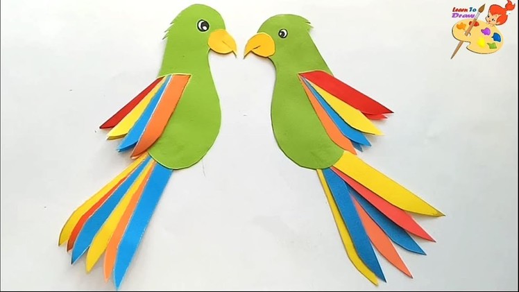 How to make a paper parrot.easy craft for kids
