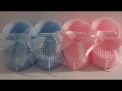 How to make a plastic canvas baby booties