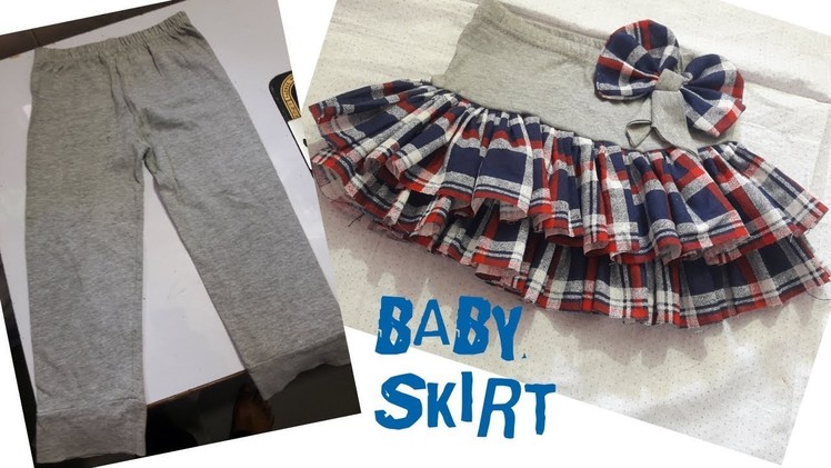 How to make beautiful baby skirt from old baby leggings