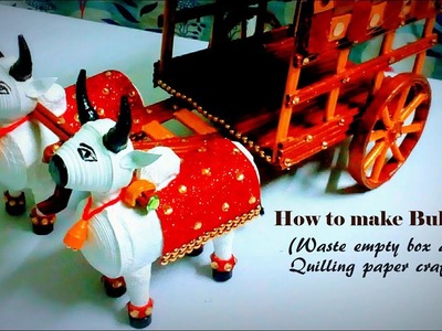 How To Make Bullock With Waste Empty Box and Paper | Bullock Cart Craft | DIY CraftsLane