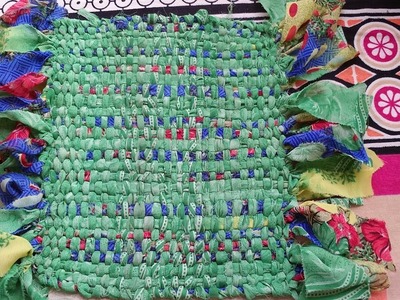 How to make door mat from old saree?
