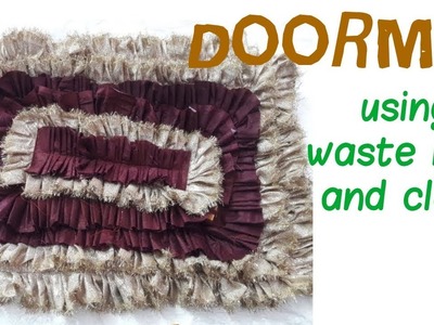 How to make Doormat from waste lace and waste clothes | DOOR MAT