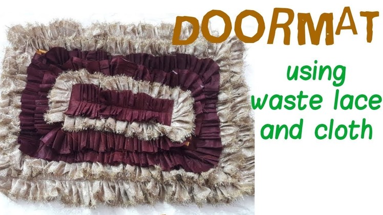 How to make Doormat from waste lace and waste clothes | DOOR MAT