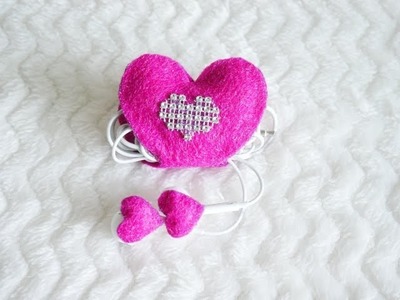 How To Make Earbuds Holder.Cord Keeper | Heart Earbuds Holder | Valentines Day Gift Ideas
