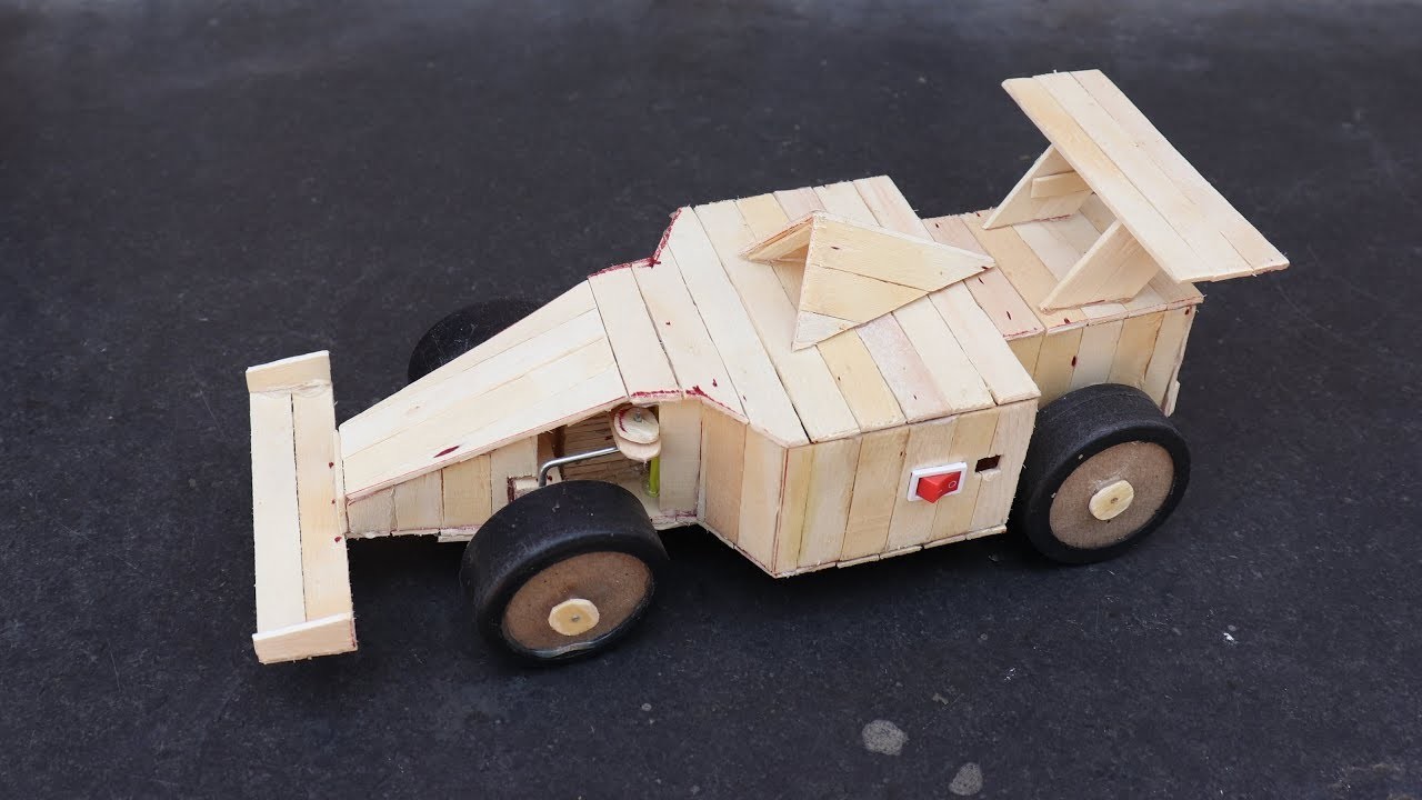 How to make F1 RC Racing Car from Popsicle Stick
