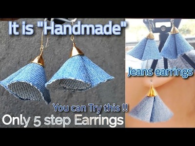 ????How to make jeans earrings | MAGENTA TRIBE by Jai Ambe arts