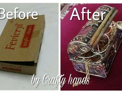 How to make jewellery or treasure box. best out of waste by Crafty hands