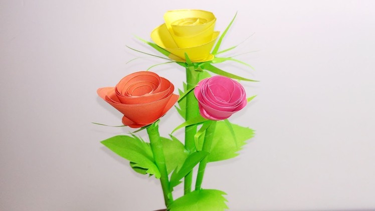 How to make paper rose flowers, DIY small rose flower with paper! Jarine's Crafty Creation