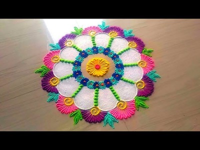 HOW TO MAKE rangoli designs for holi.Diwali.gudipadava FESTIVAL'S designs by jyoti Rathod