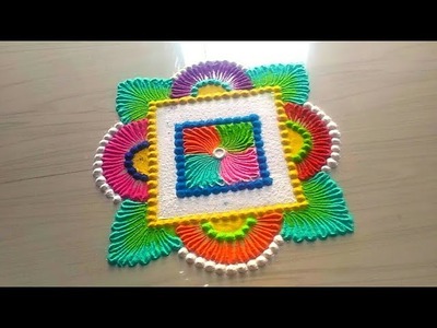 HOW TO MAKE rangoli designs.gudi padwa.ugadi.Diwali FESTIVAL'S rangoli designs by jyoti Rathod
