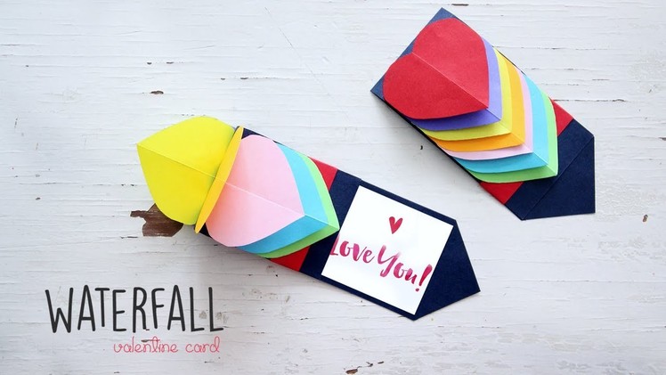 How to make Waterfall Card | Valentine Card | DIY Craft | Ventuno Art