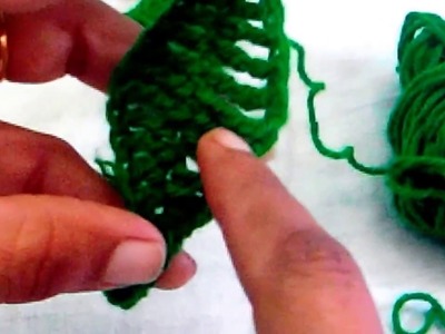 How to make woolen mango leaf with crochet