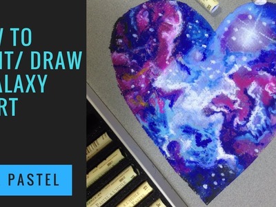 How to paint a galaxy heart with oil pastel - tutorial and time lapse