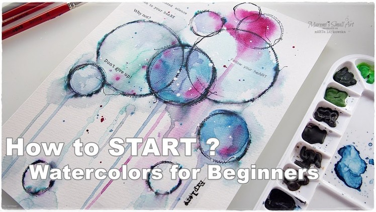 How to Start? Watercolors Abstract for Beginners ♡ Maremi's Small Art ♡