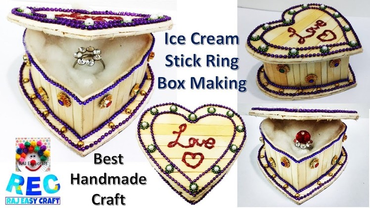 Jewelry Box Organizer | DIY ice cream stick ring box |  popsicle stick crafts