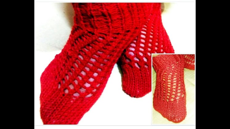 Knitting a Net Designed Ladies Socks | Simple and Easy  | In Hindi