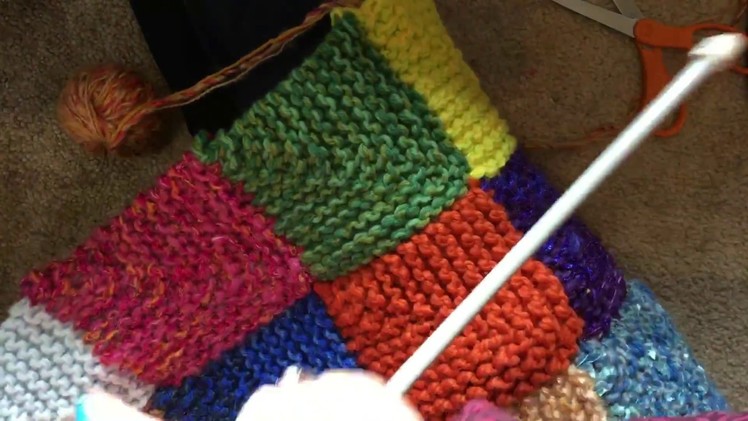 Knitting Mitered Squares for Cindy ~ DancesWithPitBulls ~
