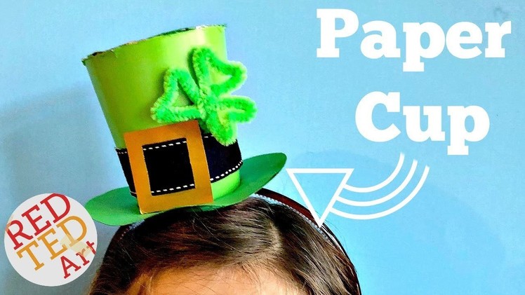 Mini Leprechaun Hat DIY - how to make a paper cup hat - Mini Top Hat DIY for St Patrick's Day