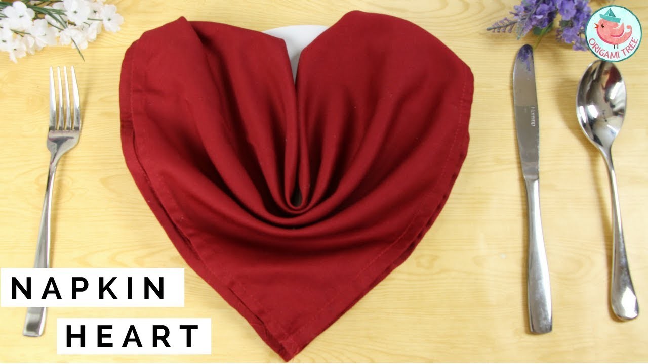 Napkin Folding Heart - How to Fold a Napkin Into a Heart - Table Setting Idea