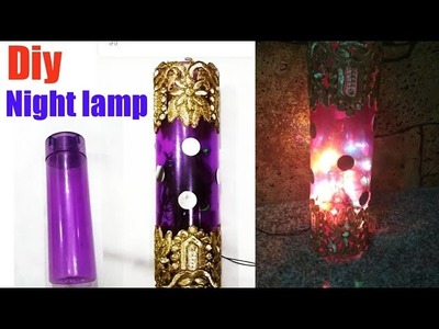 Night lamp made from waste plastic bottle.diy best out of waste plastic bottle table lamp craft
